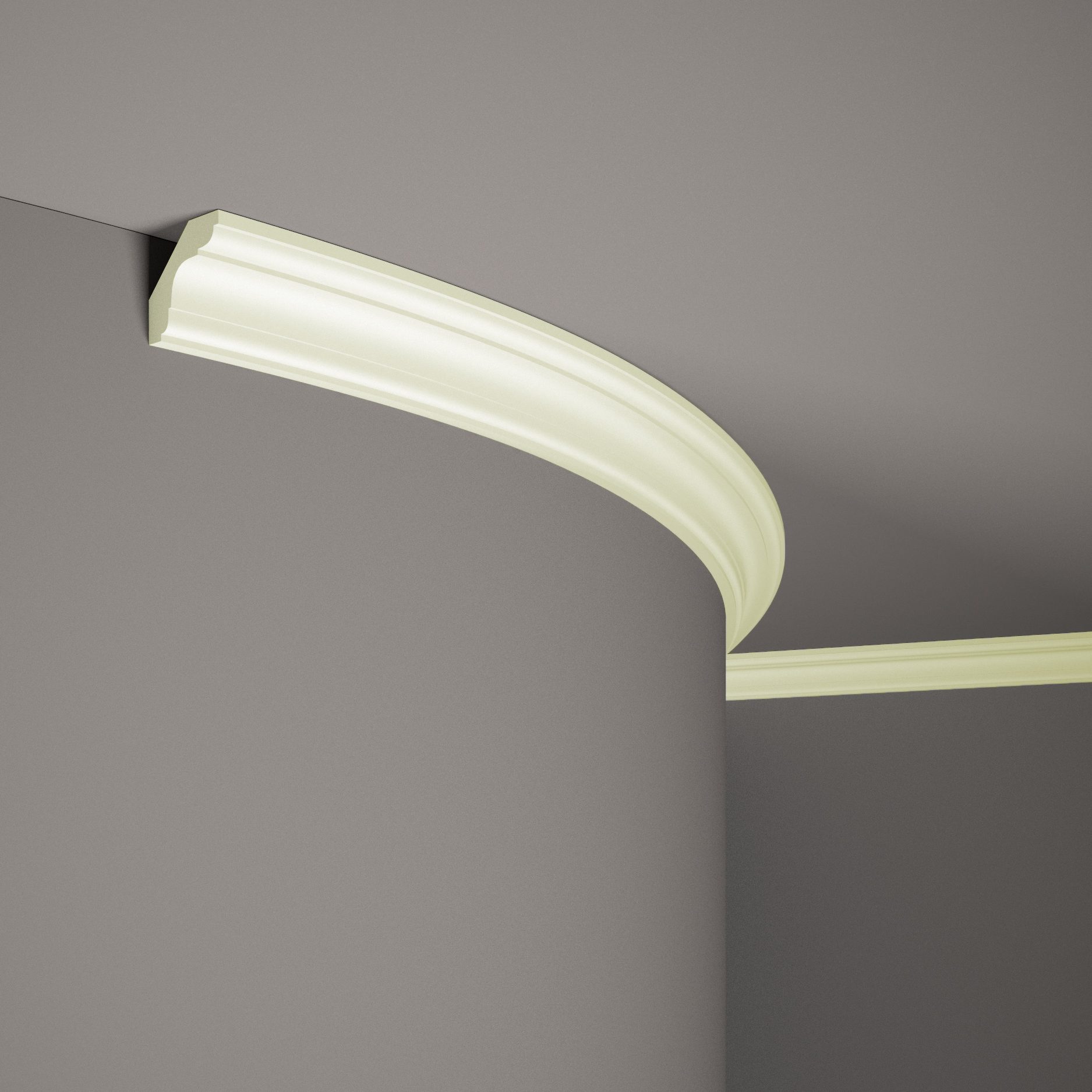 Modanatura flessibile per soffitto Mardom MDB112F Profoam 44 x 44 x 2000 mm Modanatura in stucco bianco pieghevole