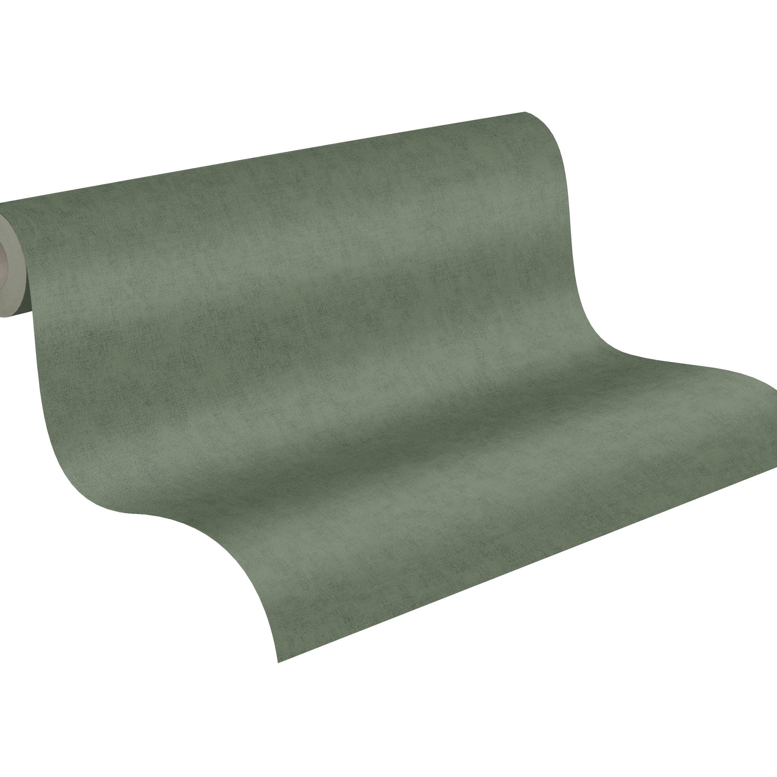 A.S. Creation Geo Nordic 375364 Carta da parati in tessuto non tessuto Tinta unita University 0,53 x 10,05 m Verde