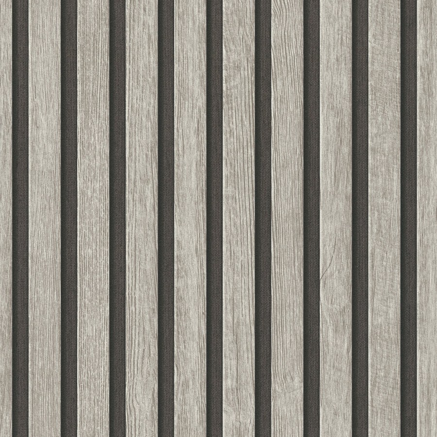 A.S. Creation Pannelli in legno Listelli 391092 Carta da parati in tessuto non tessuto Strisce 0,53 x 10,05 m Grigio