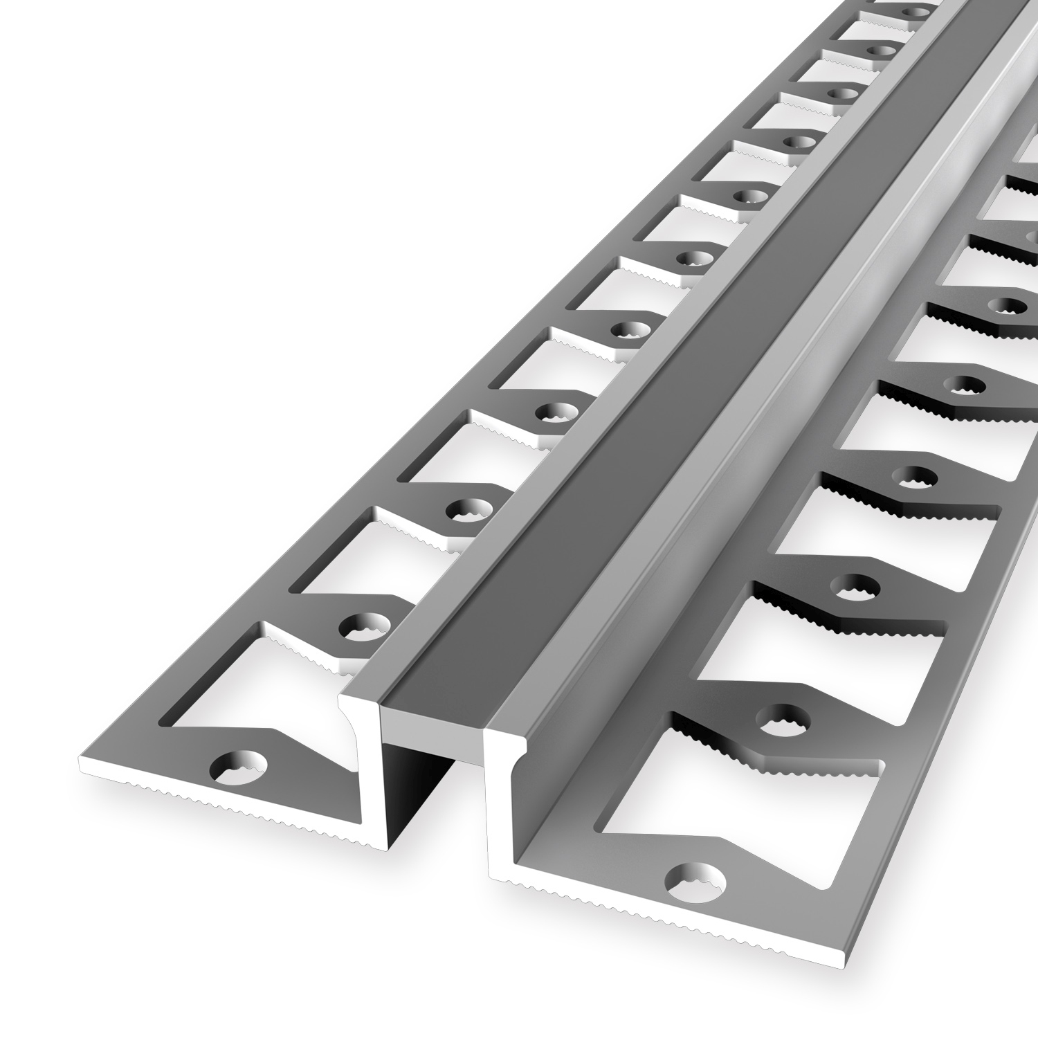 Profilo per giunto di dilatazione 11,8 x 51 mm, altezza bordo 10,3 mm, profilo per piastrelle, chiuso, forato, Küberit