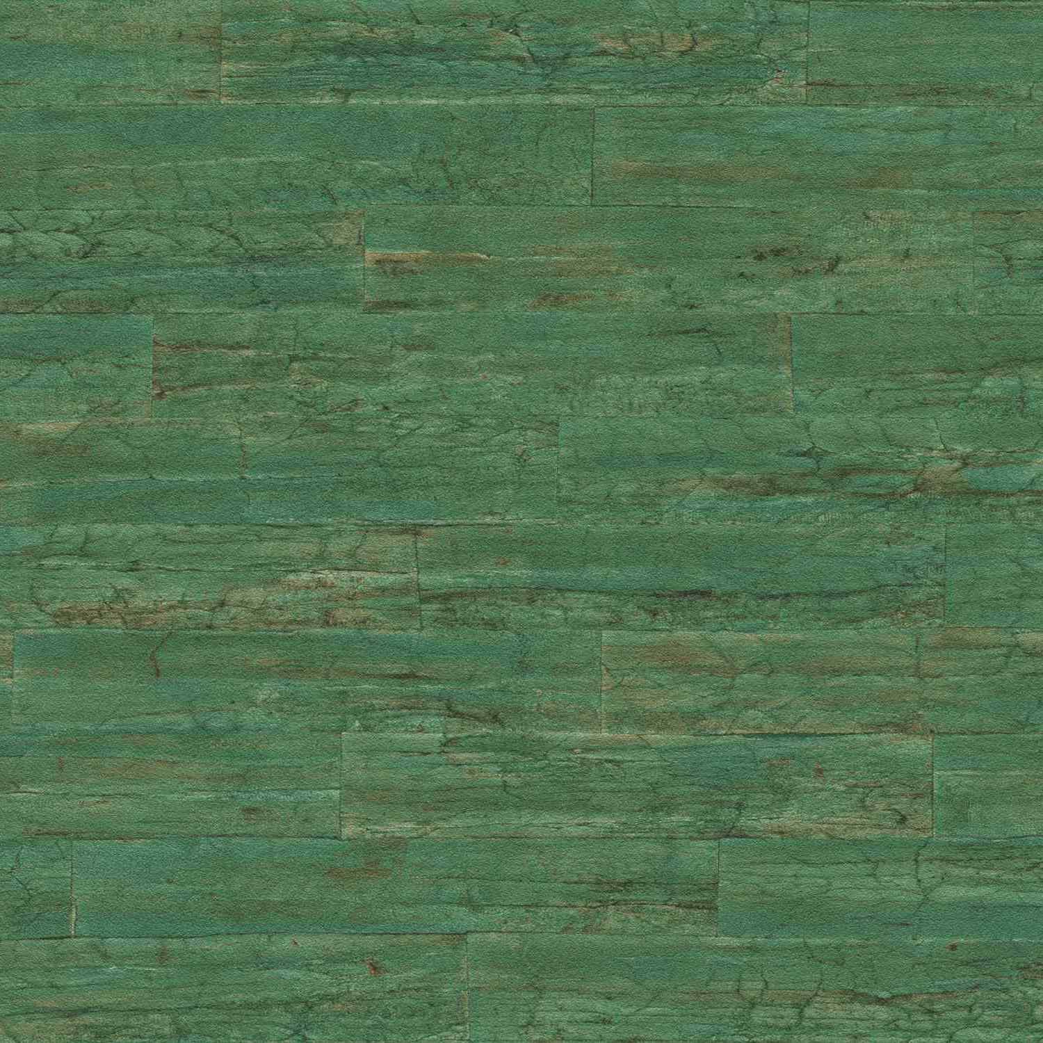 Rasch Curiosity 537048 Carta da parati in tessuto non tessuto Effetto legno 0,53 x 10,05 m Verde