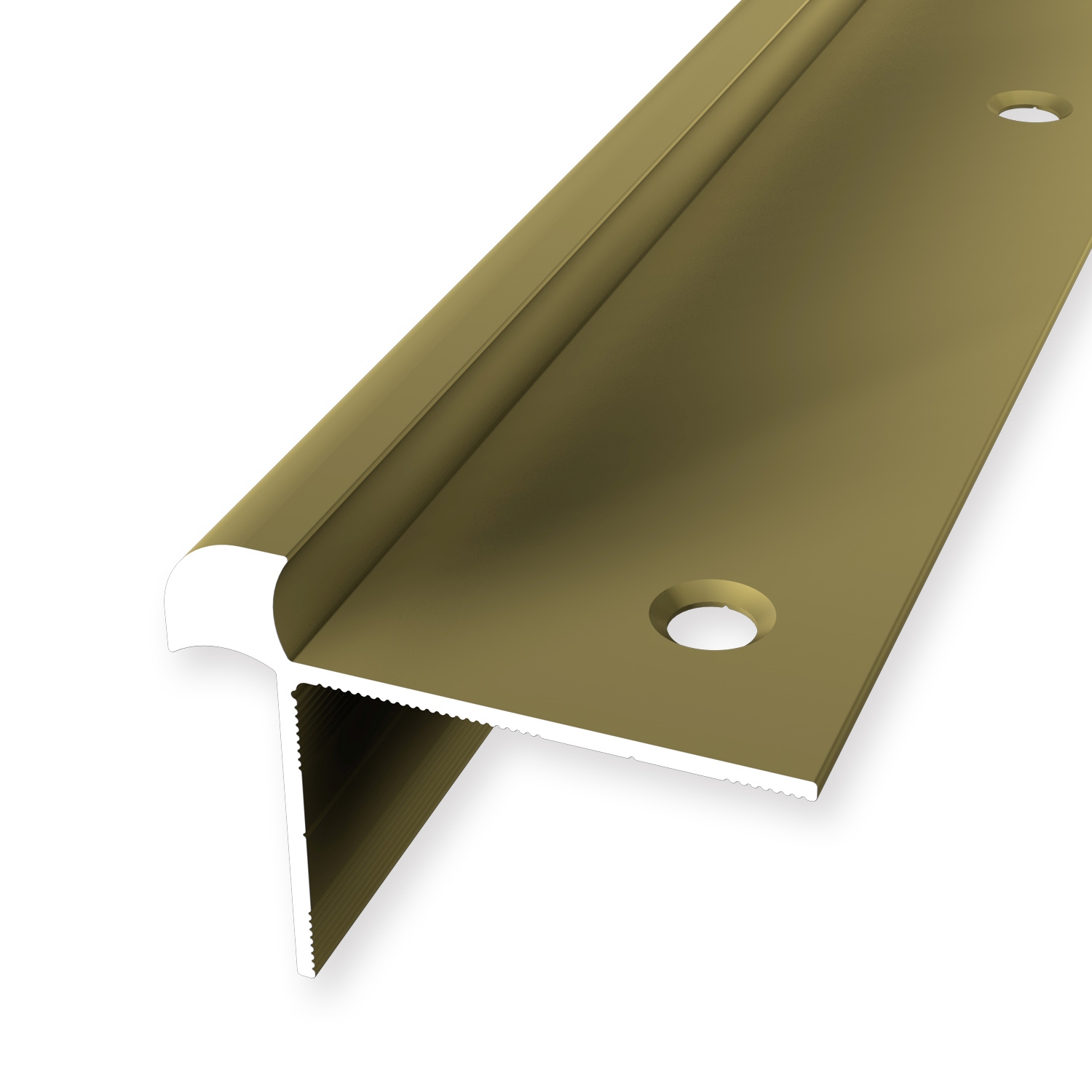 Profilo per bordo scala 33 x 43 mm profilo angolare in alluminio liscio svasato forato Küberit