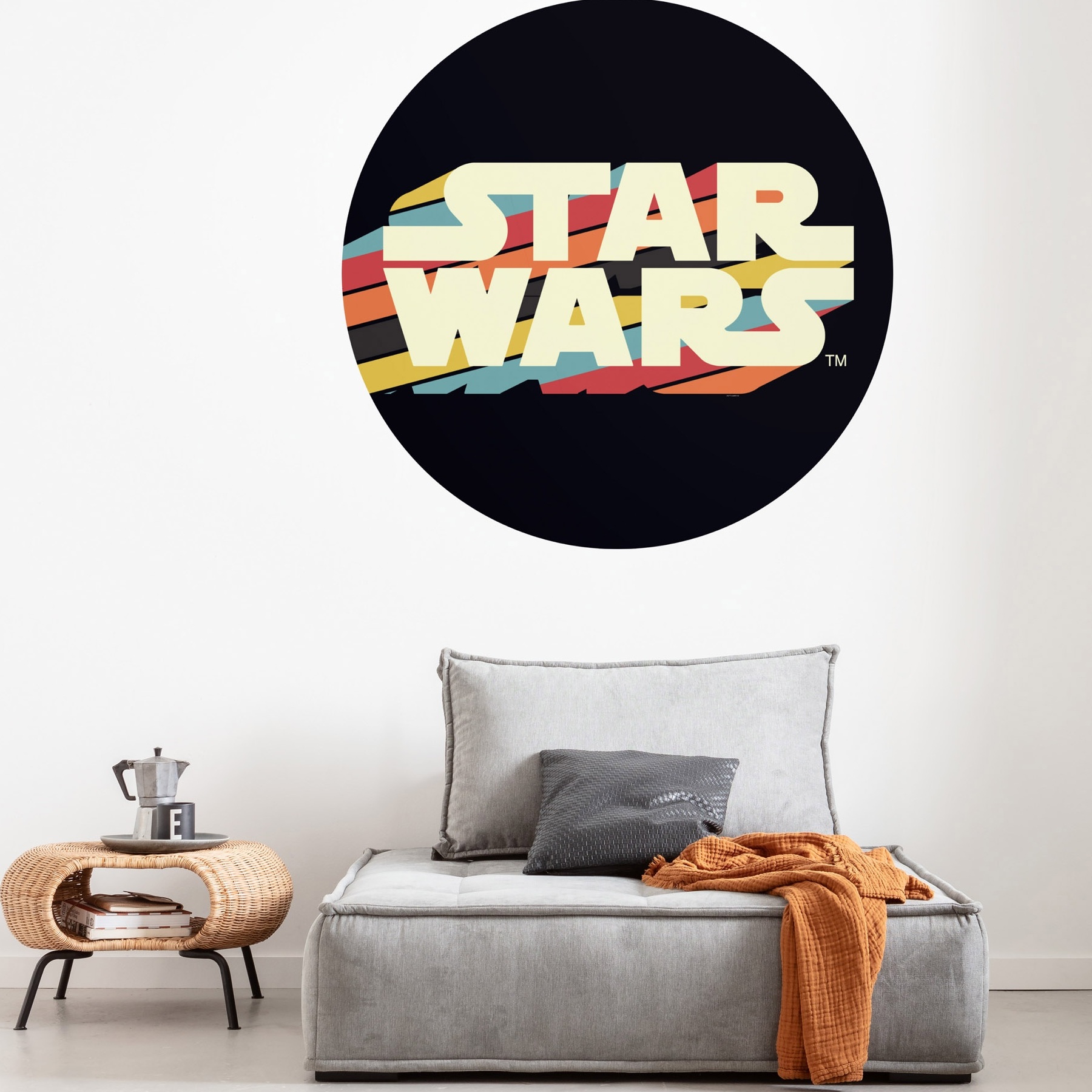Carta da parati fotografica Komar Star Wars Dot Typeface 125 x 125 cm Carta da parati autoadesiva in tessuto non tessuto Star Wars Saga