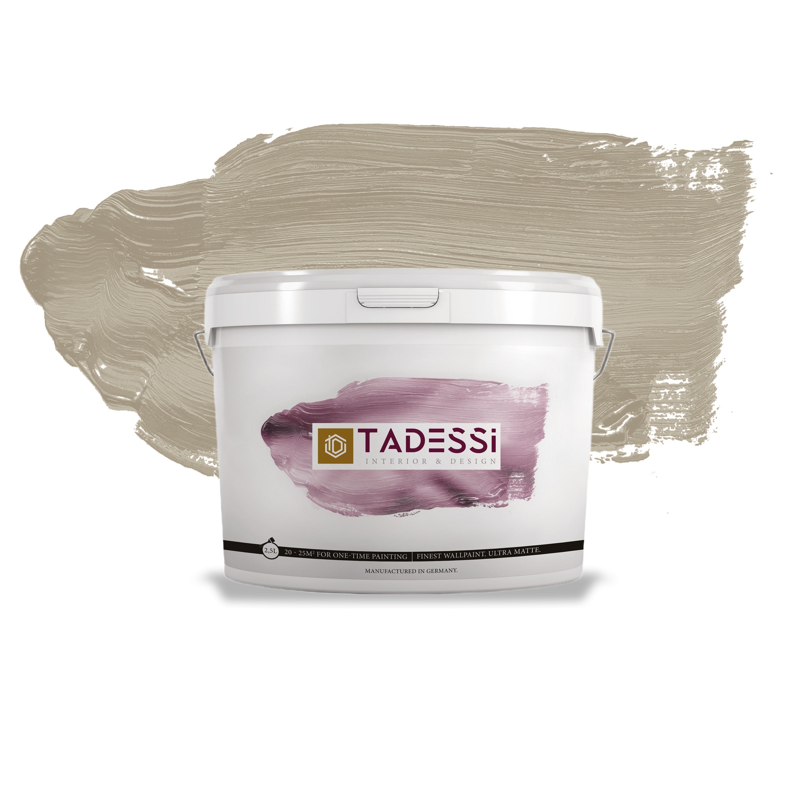 TADESSI Color Vista - Pittura murale Taupe - Mocha chiaro - Pittura per interni opaca - Dispersione di alta qualità