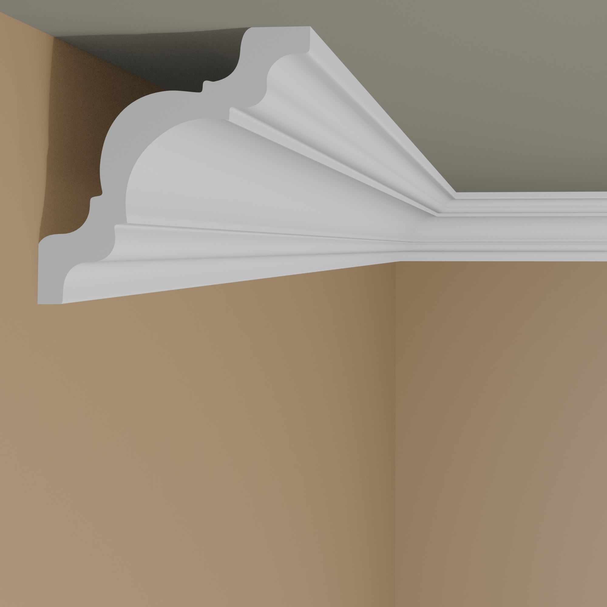 Modanatura per soffitto in polistirene Wiesemann Frankfurt 18 71 x 71 x 2000 mm, bianca