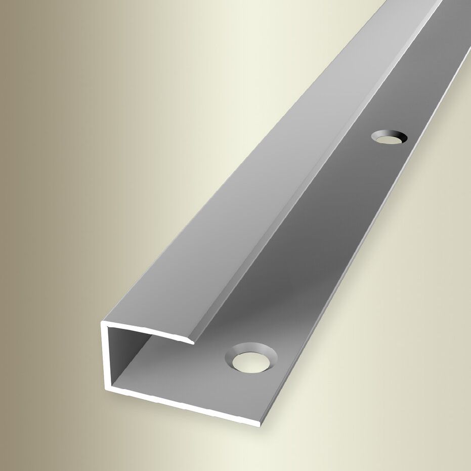 Profili di bordatura e finitura Küberit, larghezza 23 mm, lunghezza 2700 mm, altezza bordatura 6 - 15,5 mm, alluminio anodizzato