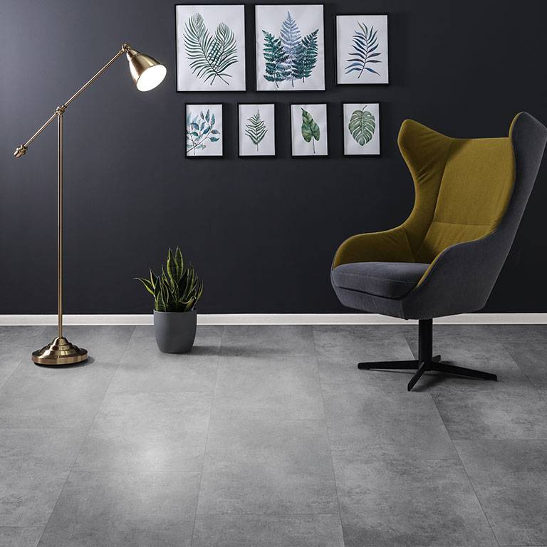 Check One Vinyl Flooring 2150 Mettingen 830 x 470 x 5 mm Click Vinyl Stone Look Concrete Grey