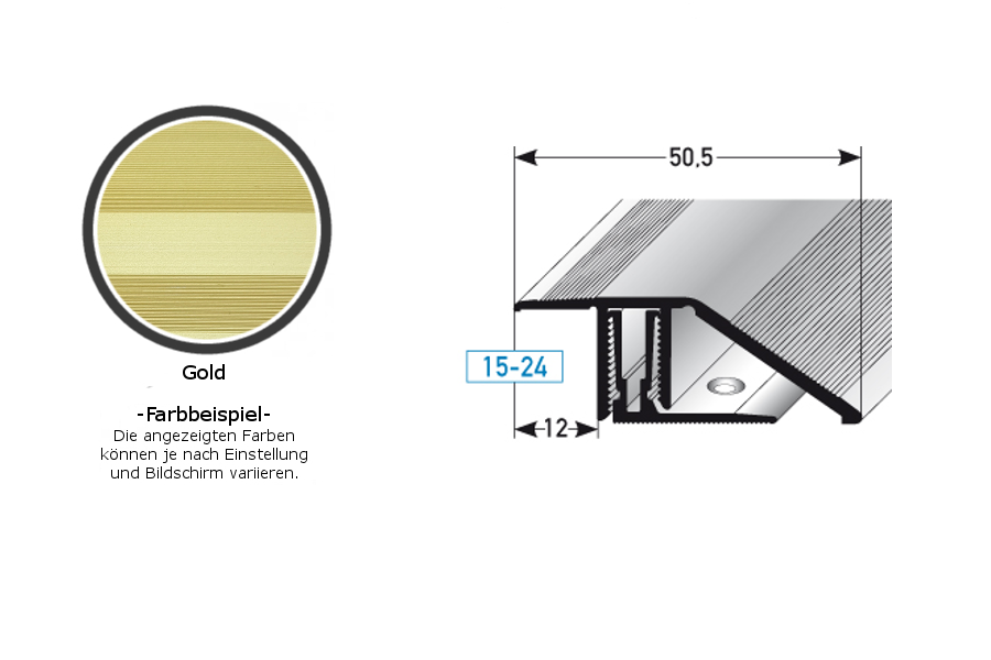 Profili di altezza e regolazione PROVISTON Bellingham B 50,5 mm Altezza bordo 15 - 24 mm Alluminio anodizzato
