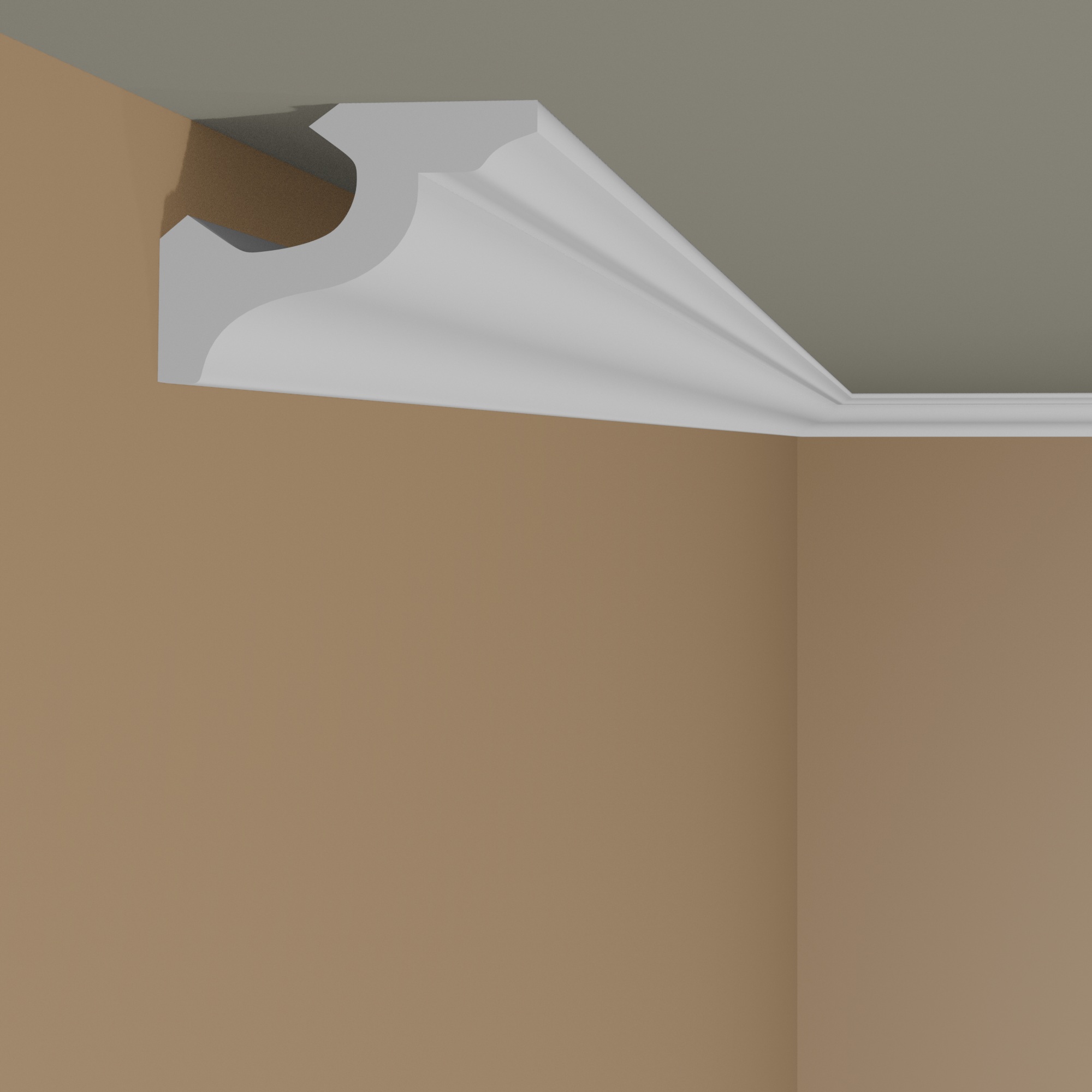 Modanatura per soffitto Mardom MD172 Polyforce 40 x 40 x 2000 mm Cornice bianca Striscia luminosa Illuminazione indiretta