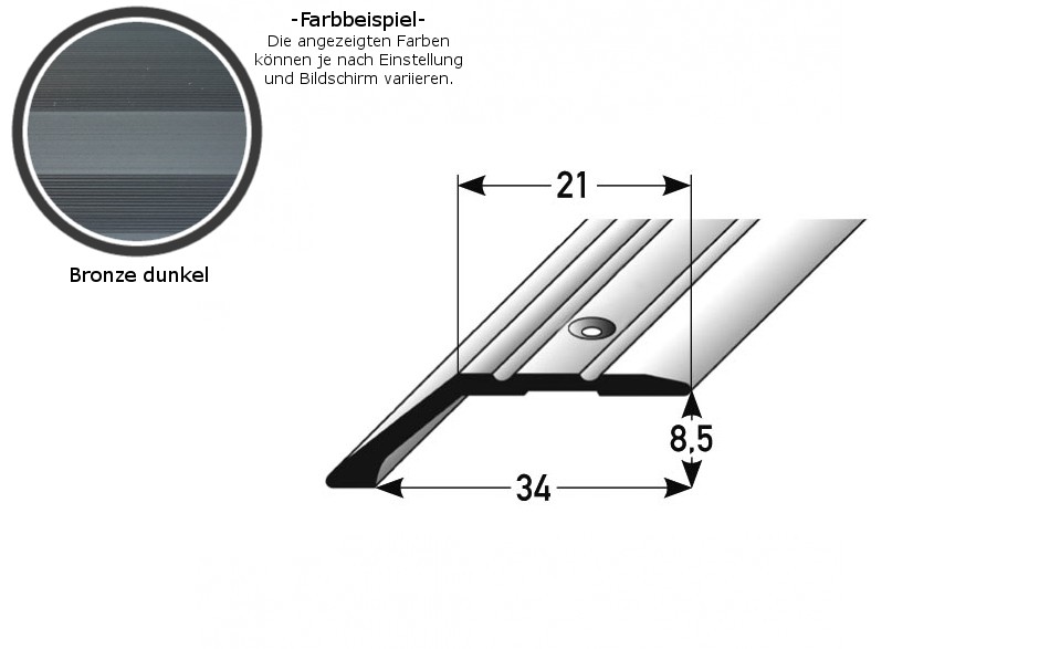 Profili per bordi e finiture PROVISTON Huntsville Altezza 10,3 - 17,3 mm Larghezza 47 mm Alluminio anodizzato