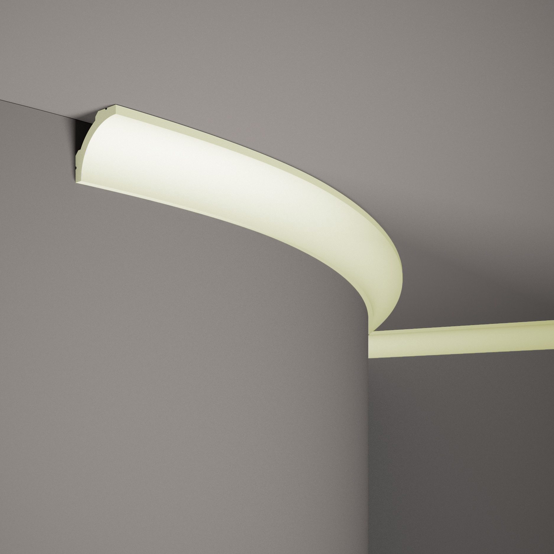 Modanatura flessibile per soffitto Mardom MDB210F Profoam 48 x 51 x 2000 mm Modanatura in stucco bianco pieghevole