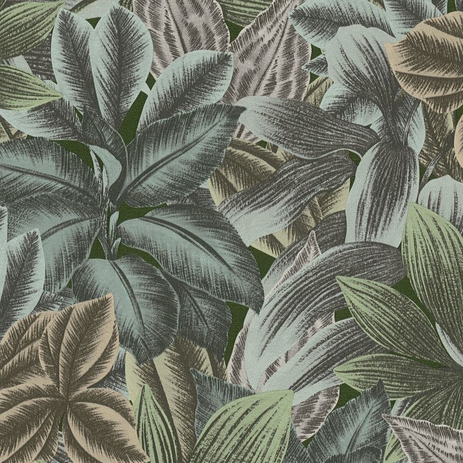 A.S. Creation Stili di viaggio 392223 Carta da parati in tessuto non tessuto Botanico 10,05 x 0,53 m Verde