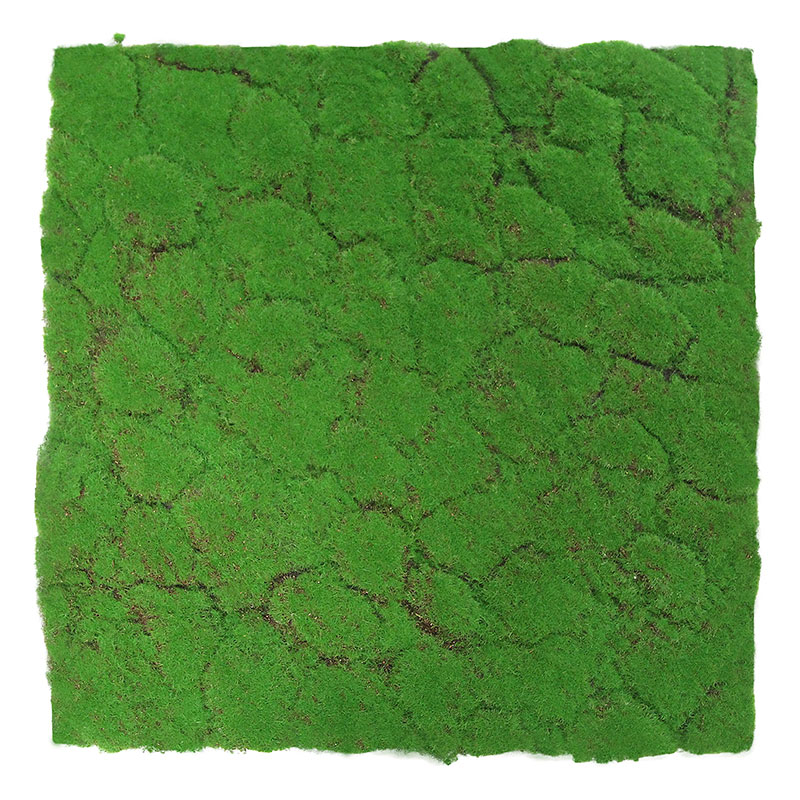 Pannello acustico modulare JANGAL 520 x 520 x 30 mm, design verde foresta, parete con muschio e piante