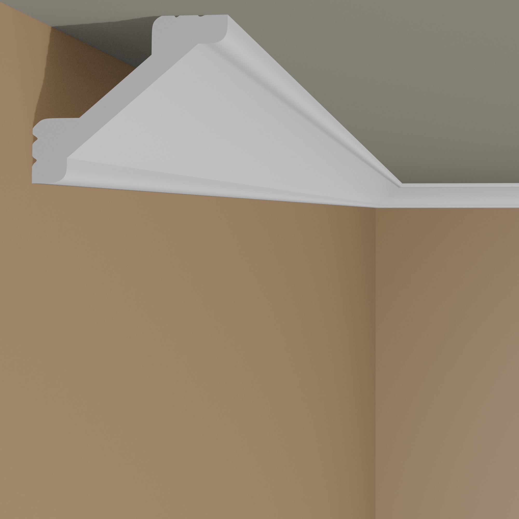PROVISTON Cornice "NE368" 50 x 53 x 2000 mm Bianco Modanatura per soffitto Striscia luminosa a LED Moderno