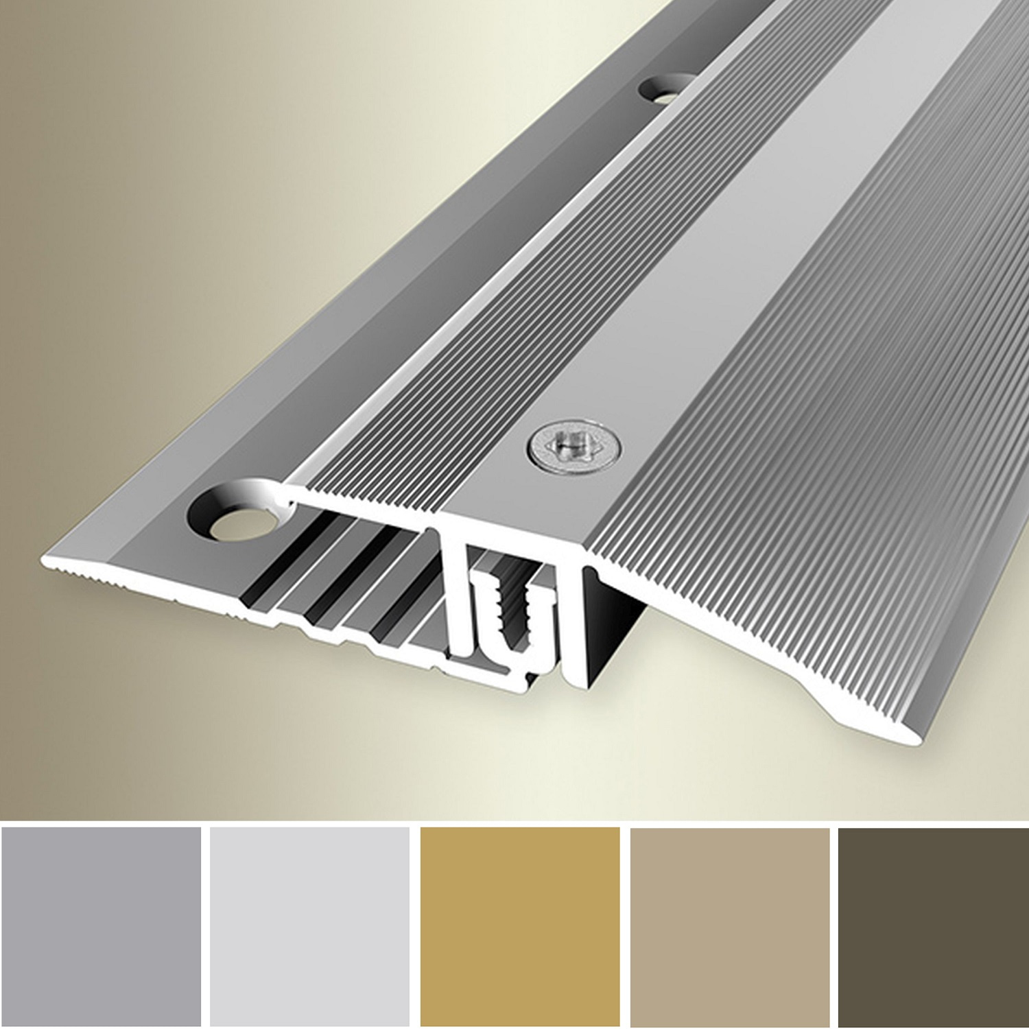 Profilo di transizione PROVISTON, larghezza 44 mm, altezza bordo 6,5 - 16 mm, striscia di transizione