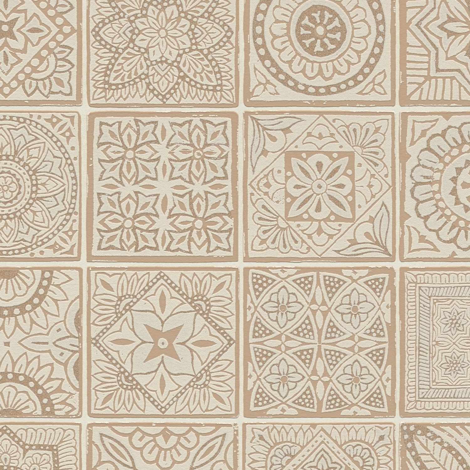 A.S. Creation Terra 389213 Carta da parati in tessuto non tessuto Effetto piastrelle 10,05 x 0,53 m Rosa