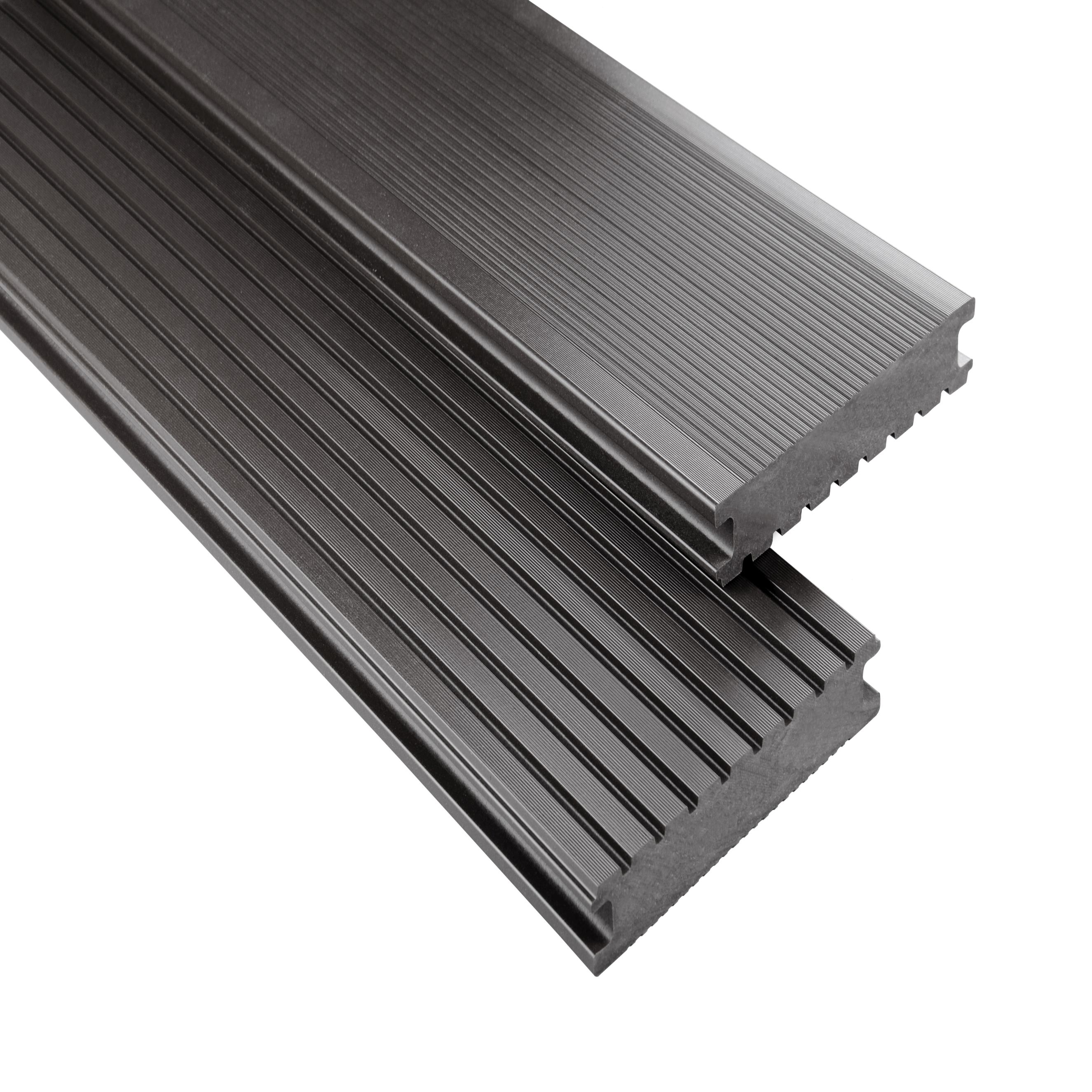 Tavola per terrazza in WPC 14,5 x 2,6 cm, profilo pieno, grigio-marrone standard, Kovalex