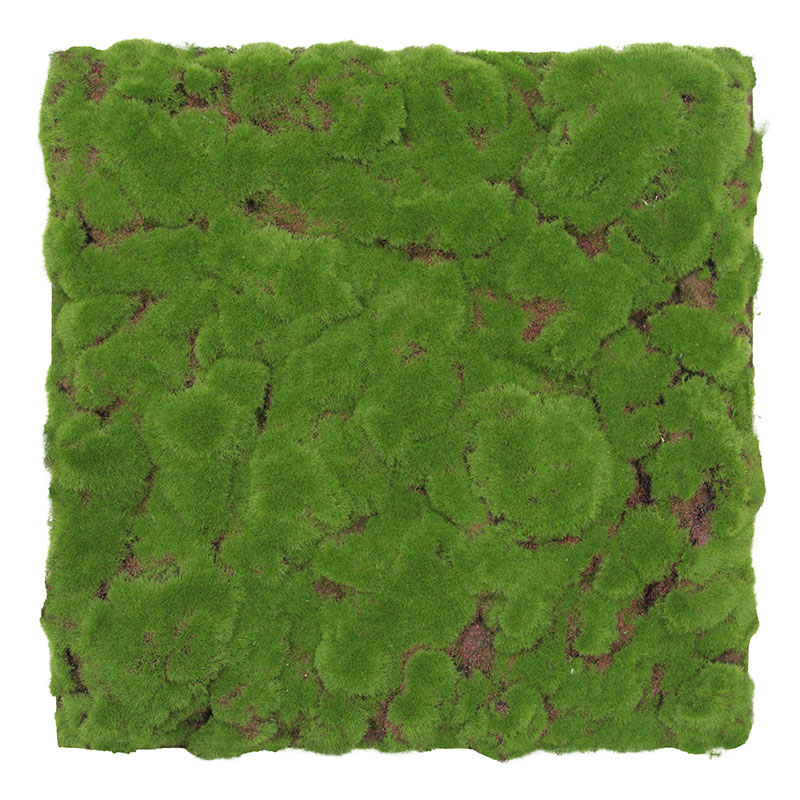 Pannello acustico modulare JANGAL da parete 520 x 520 x 30 mm, design sfuso, parete vegetale in muschio, verde foresta