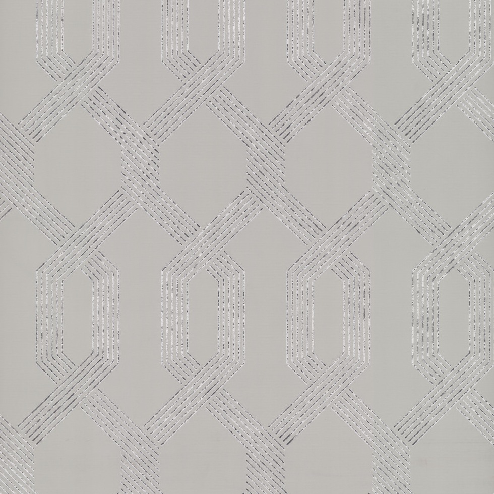 York Wallcoverings Bianco e nero Y6221204 Carta da parati in tessuto non tessuto Geometrico 0,53 x 10 m Grigio