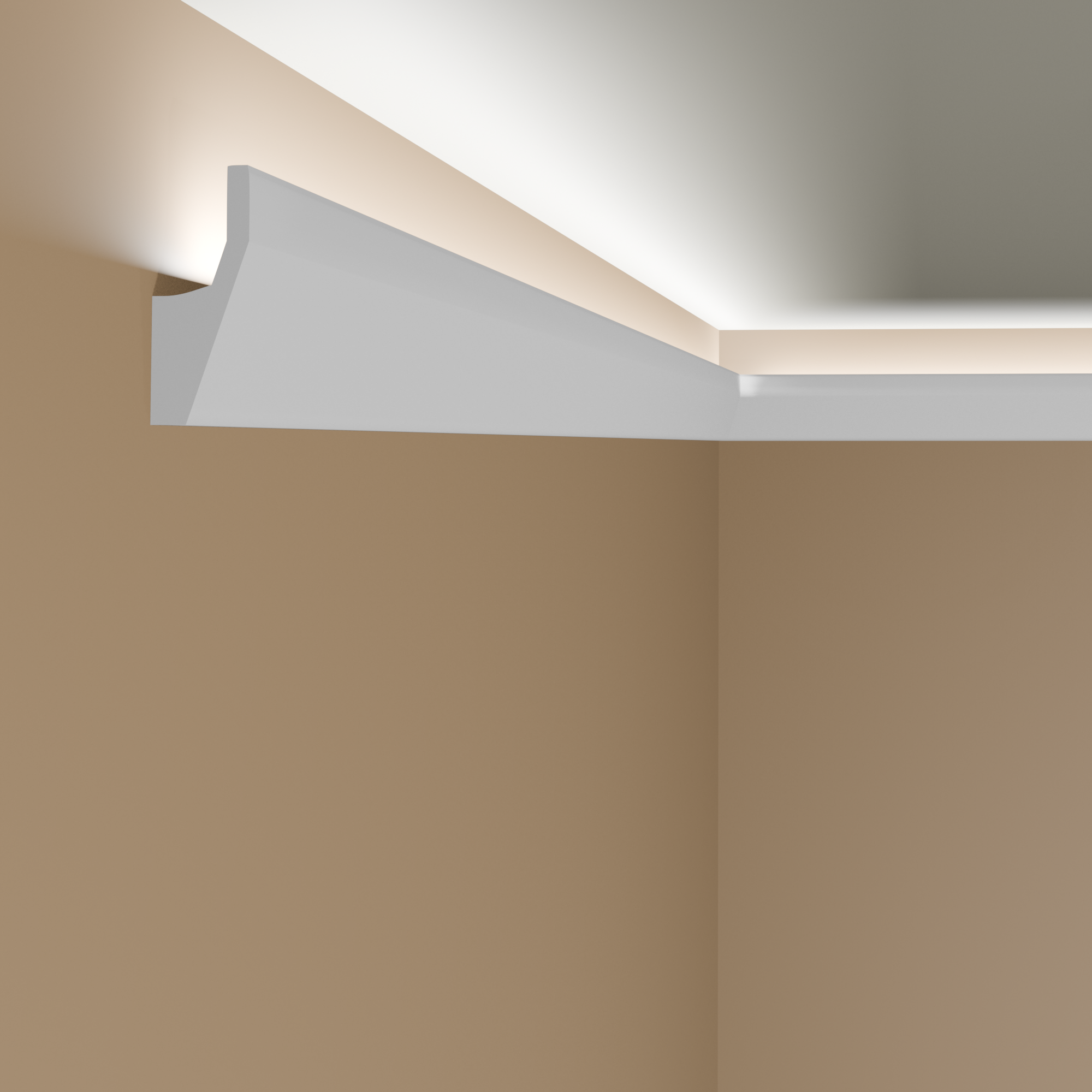 Striscia luminosa a LED PROVISTON "NE118" 27 x 70 x 2000 mm Cornice per soffitto bianca moderna