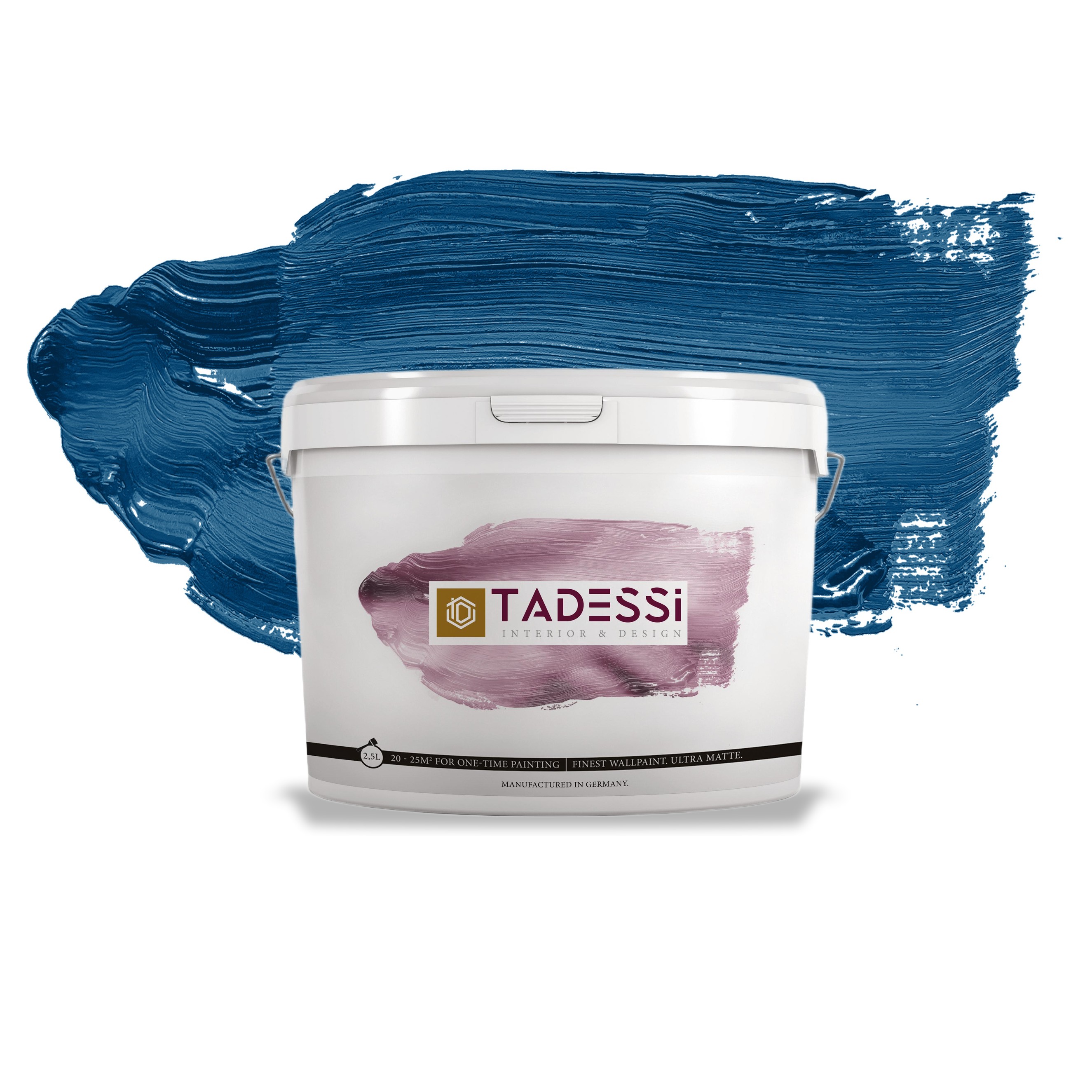 TADESSI Color Vista - Pittura murale blu - Blu profondo - Pittura per interni opaca - Pittura a dispersione di alta qualità
