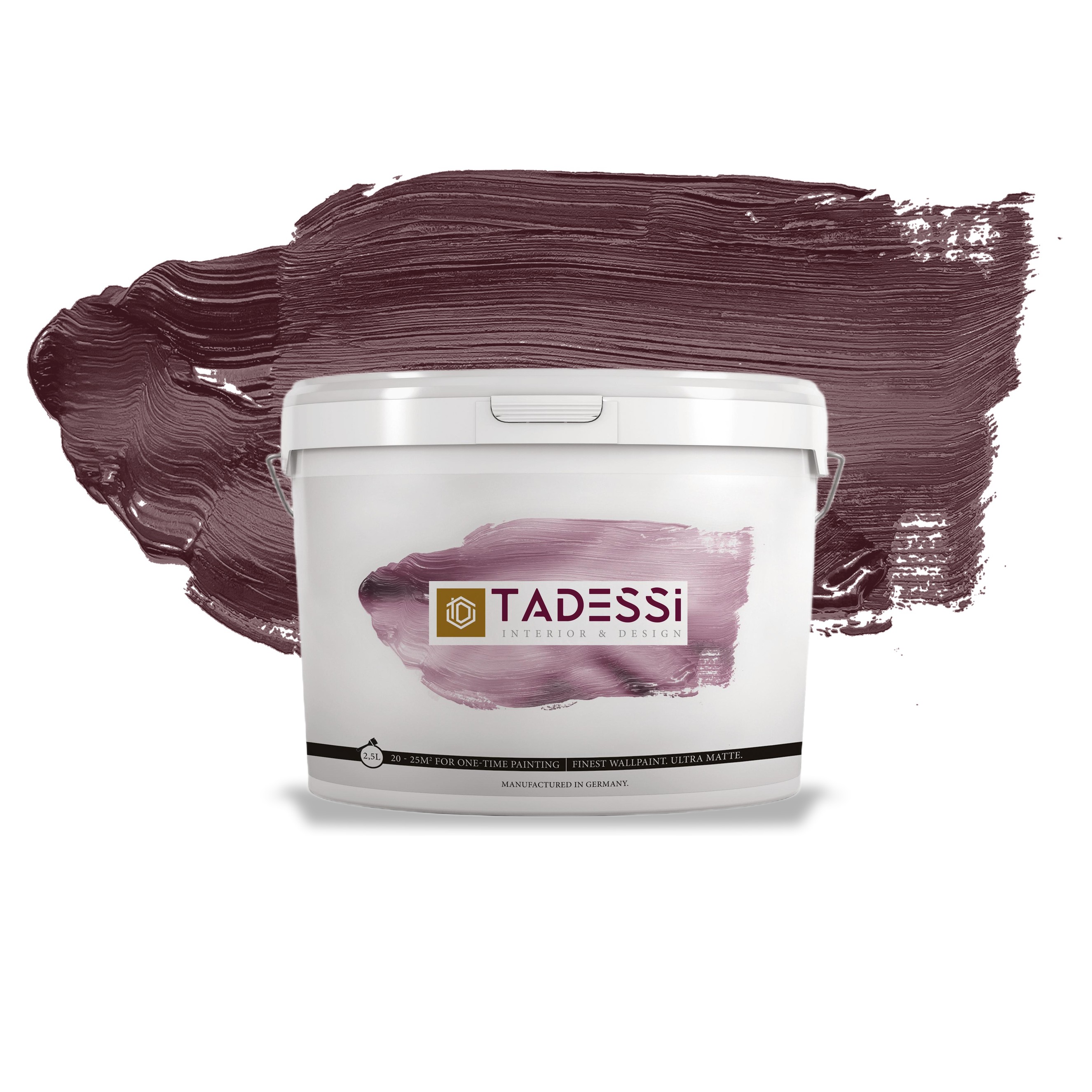 TADESSI Color Vista - Pittura murale Rosso - Borgogna - Pittura per interni opaca - Pittura a dispersione di alta qualità