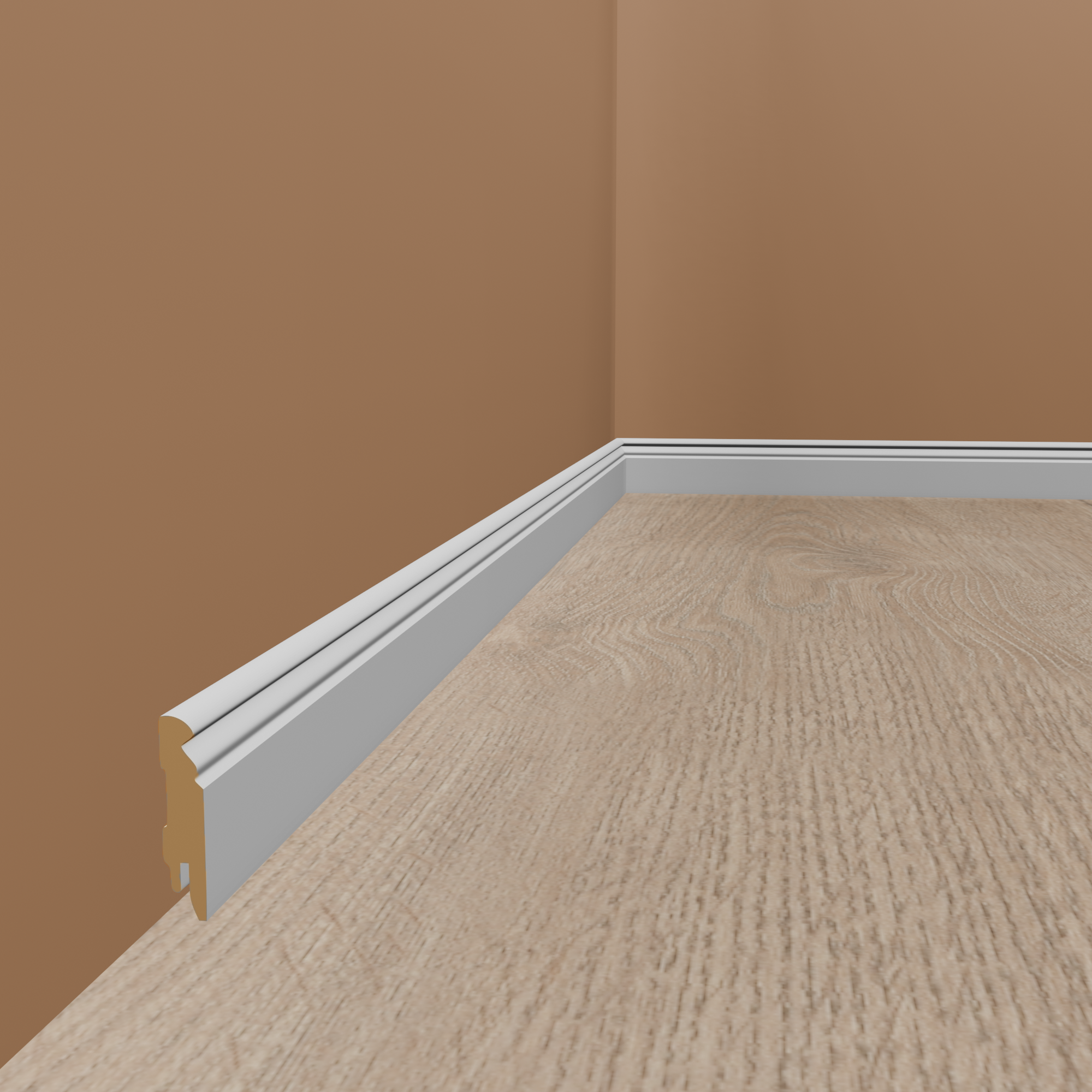 PROVISTON Battiscopa Hamburg 19 x 80 x 2500 mm rivestito in pellicola Battiscopa MDF profilo Berlin