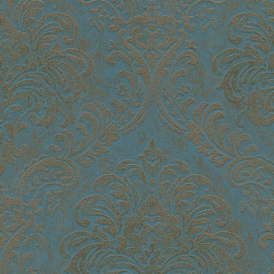 A.S. Creation Stili di viaggio 391124 Carta da parati in tessuto non tessuto Barocco 10,05 m x 0,53 m Petrolio