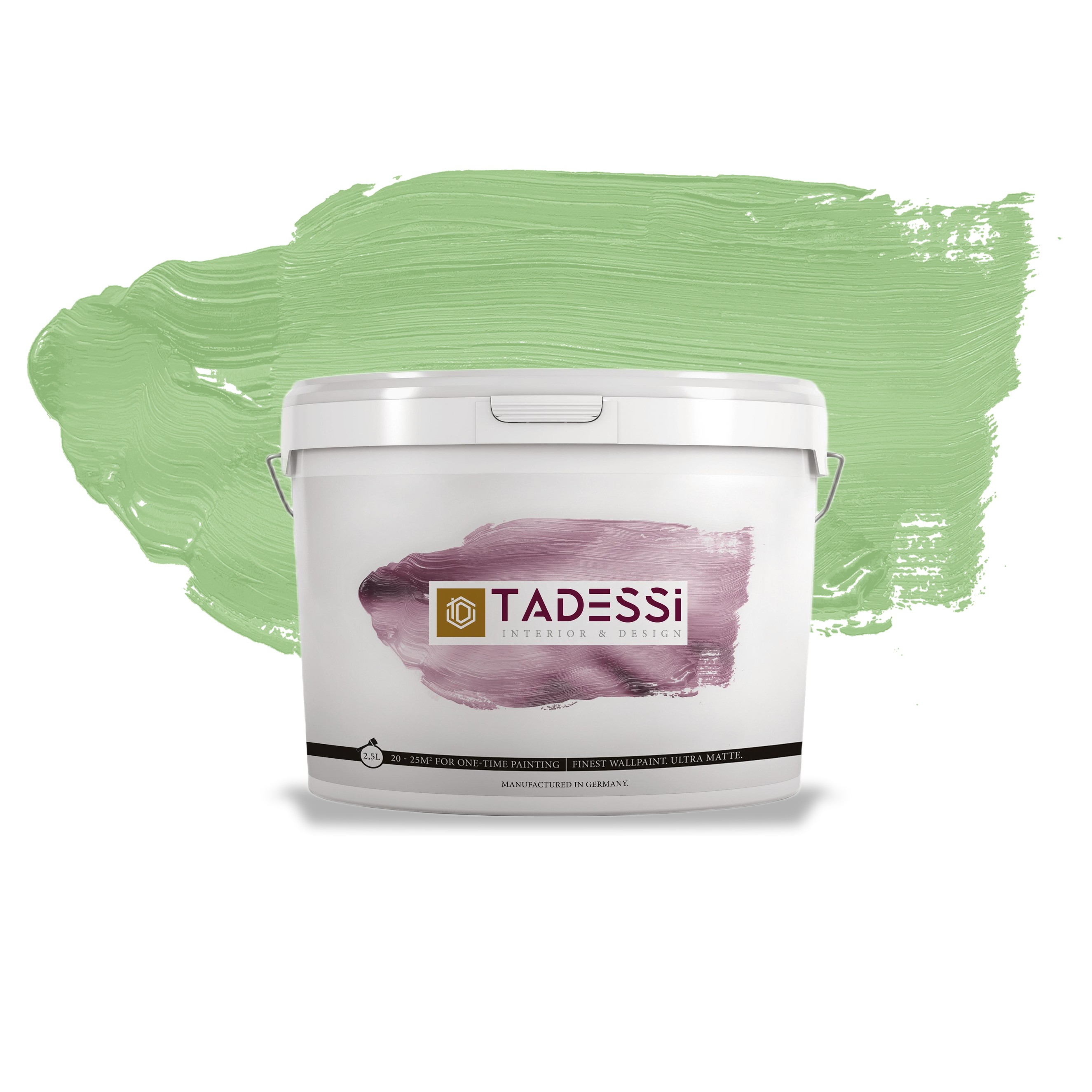 TADESSI Color Vista - Pittura murale verde pastello - Verde salvia primaverile - Pittura per interni opaca di alta qualità