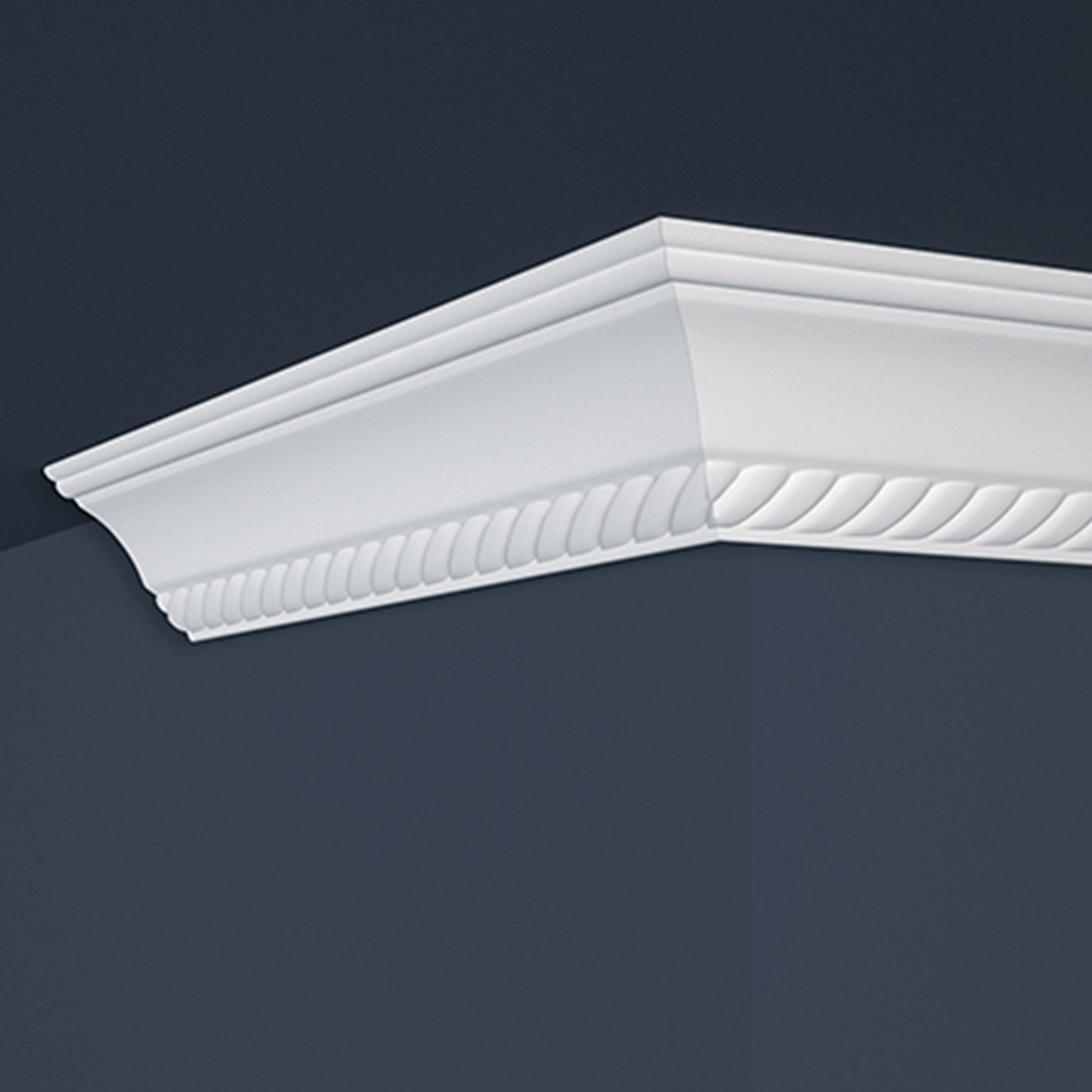 Marbet Cornice "B-7" Modanatura per soffitto in polistirolo 53 x 53 x 2000 mm Modanatura in polistirene Bianco