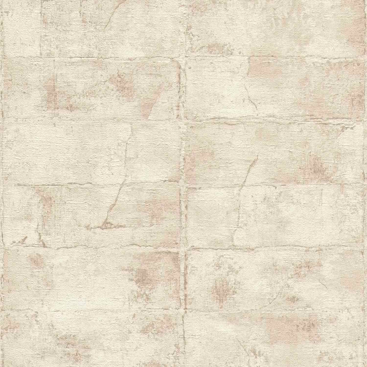 Rasch Calcestruzzo 520132 Carta da parati in tessuto non tessuto Effetto pietra 0,53 x 10,05 m Grigio Beige