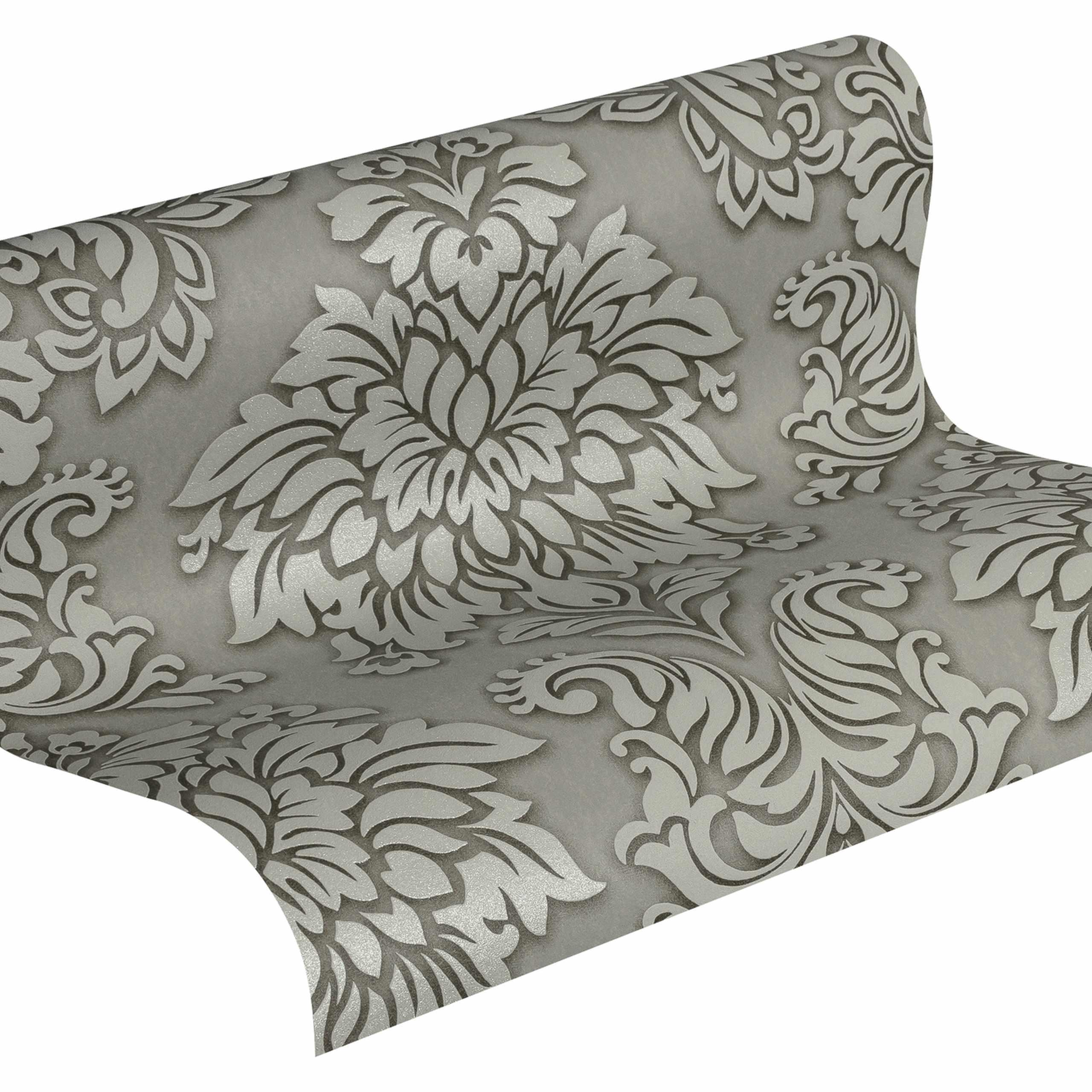 A.S. Creation Metropolitan Stories 368981 Carta da parati barocca in tessuto non tessuto 0,53 m x 10,05 m Grigio