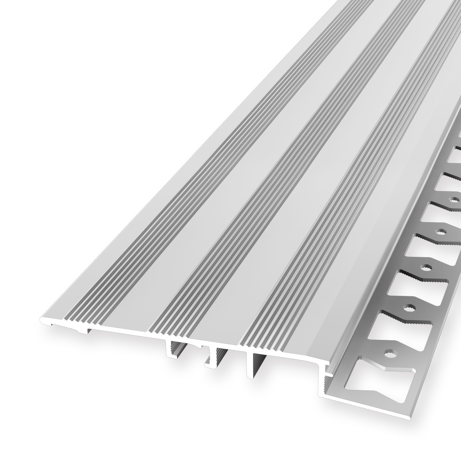 Profilo di compensazione 10 x 80 x 2500 mm, altezza bordo 10 mm, profilo rampa in alluminio, profilo di regolazione Küberit