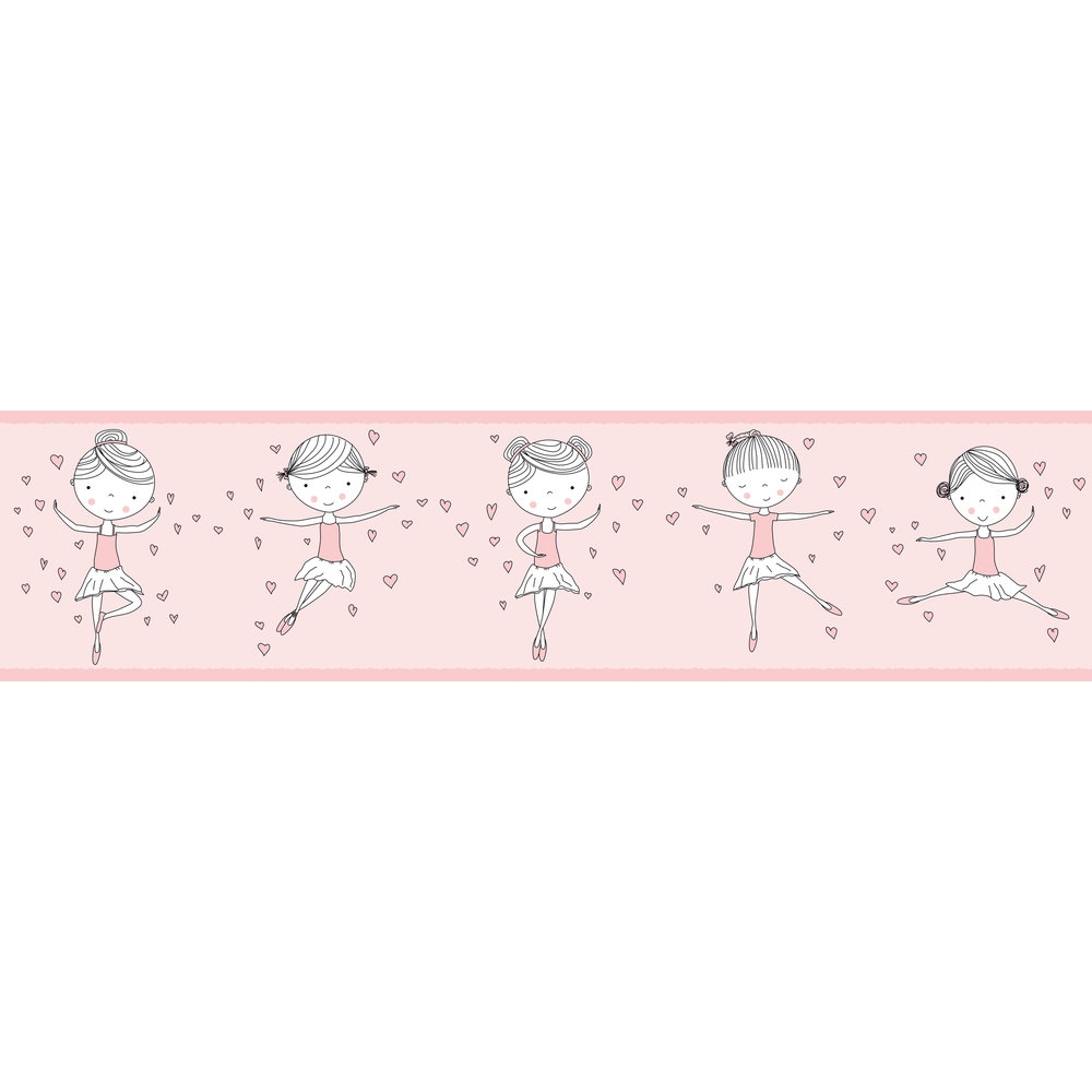 A.S. Creation Solo bordi 11 403722 Bordo di carta Cameretta per bambini 5,00 x 0,155 m Rosa