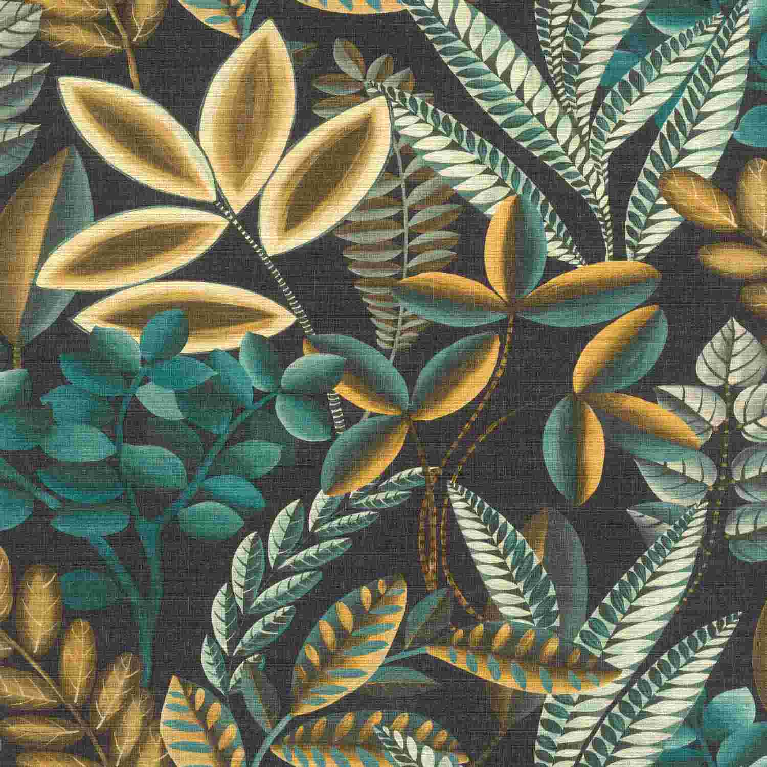 Rasch Florentine III 485561 Carta da parati in tessuto non tessuto Botanico 0,53 x 10,05 m Nero