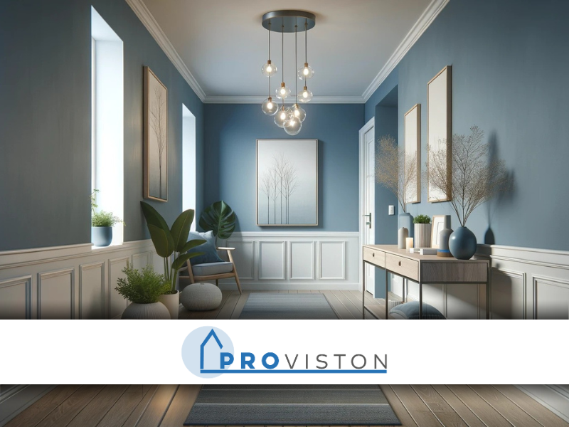 Proviston, idea di arredamento con corridoio e cornici in stucco